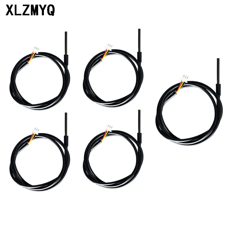 5PCS DS18B20 Stainless Steel Package Waterproof DS18b20 1M 2M 3M 5M 10M Temperature Probe Temperature Sensor 18B20 For Arduino