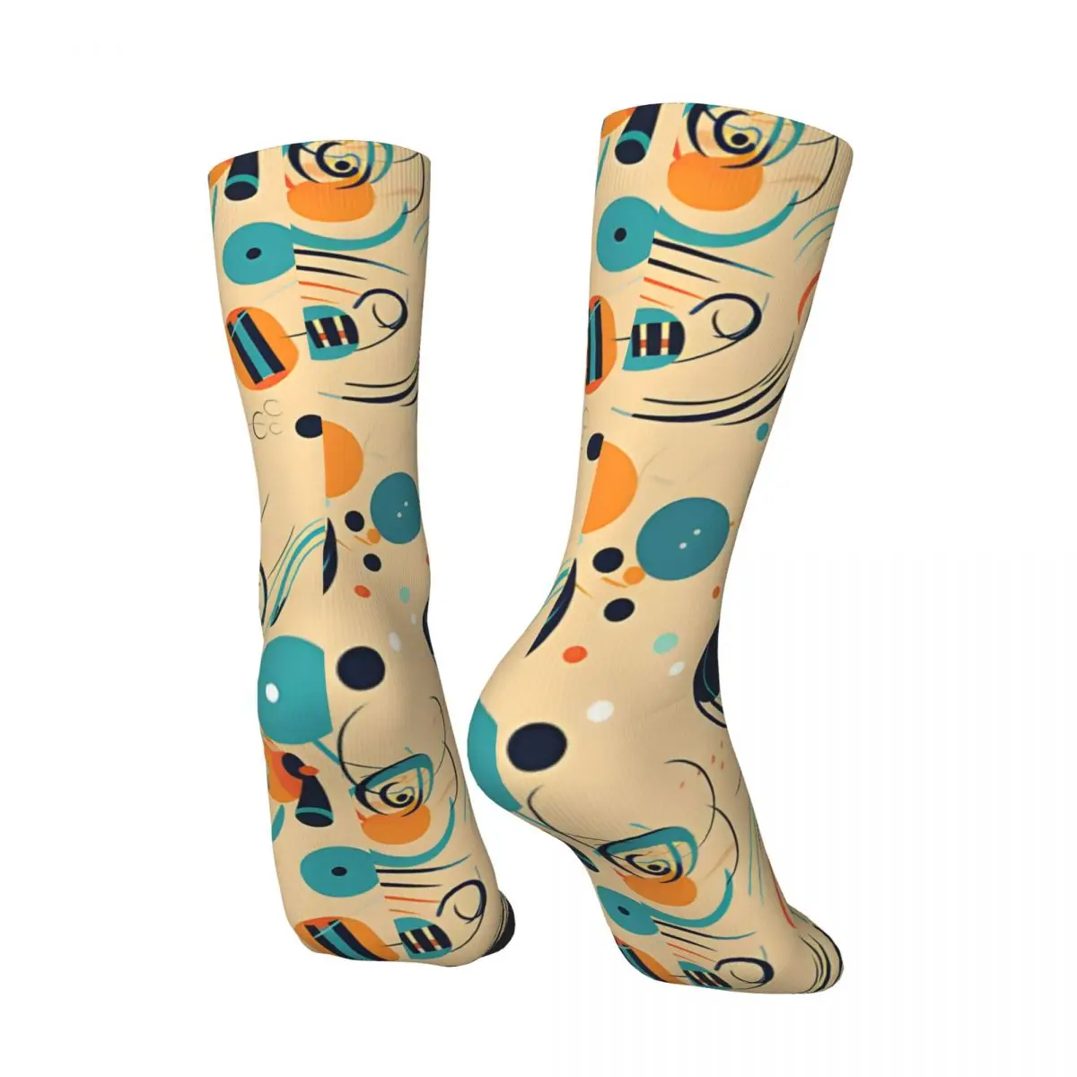 Vintage Abstract Musical Imagery Men's compression Socks Unisex Harajuku Seamless Printed Novelty Crew Sock