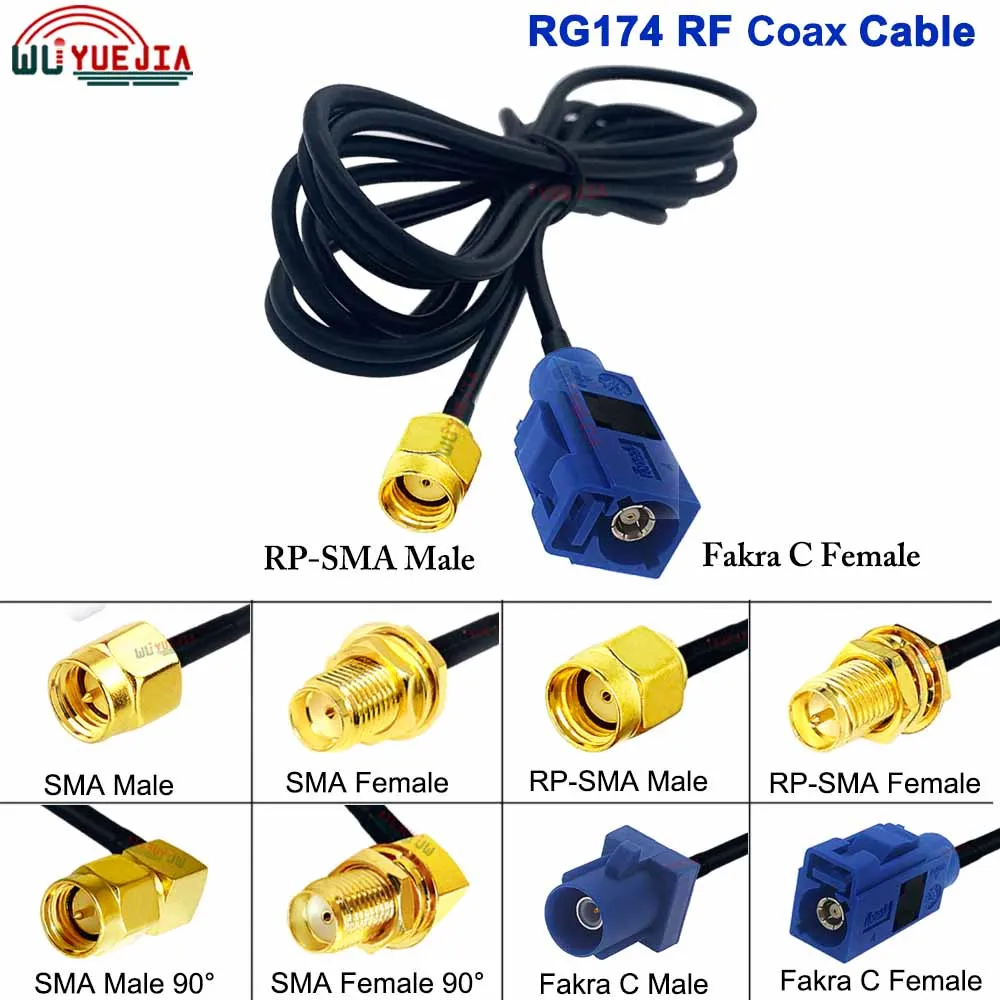 

Blue Fakra to SMA Type RG-174 Cable Fakra Code C Male / Female to SMA Male Plug Female Jack 50 ohm Connector RF Coaxial Cable