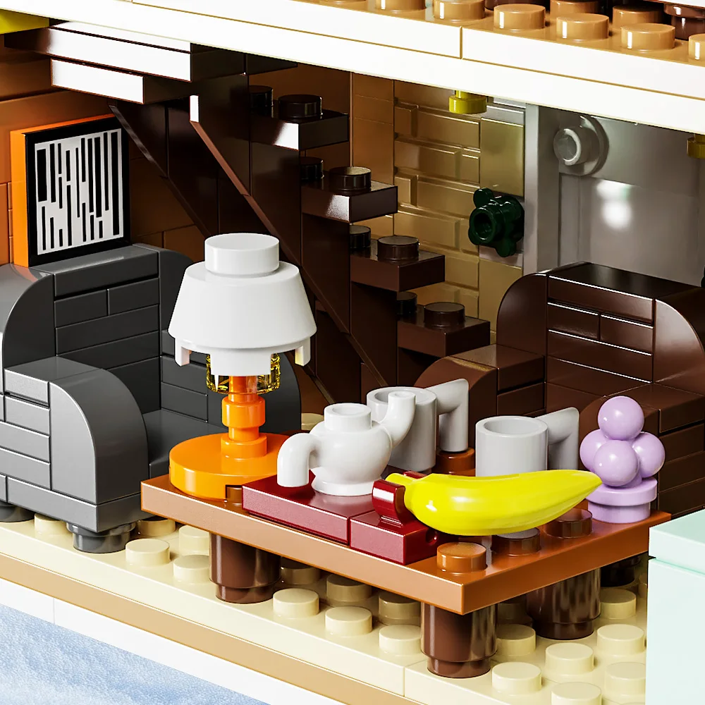 HEISS! Weihnachtliches Haus-Bauset, kompatibel mit Lego, Geschenke für Jungen, Mädchen, Familie und Freunde – Detail 4
