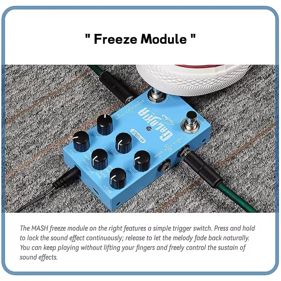 M Vave Guitar Effect Pedal Mini Universe Digital Reverb 9 Effects Modes Processor For Guitar Performance Practice view 5