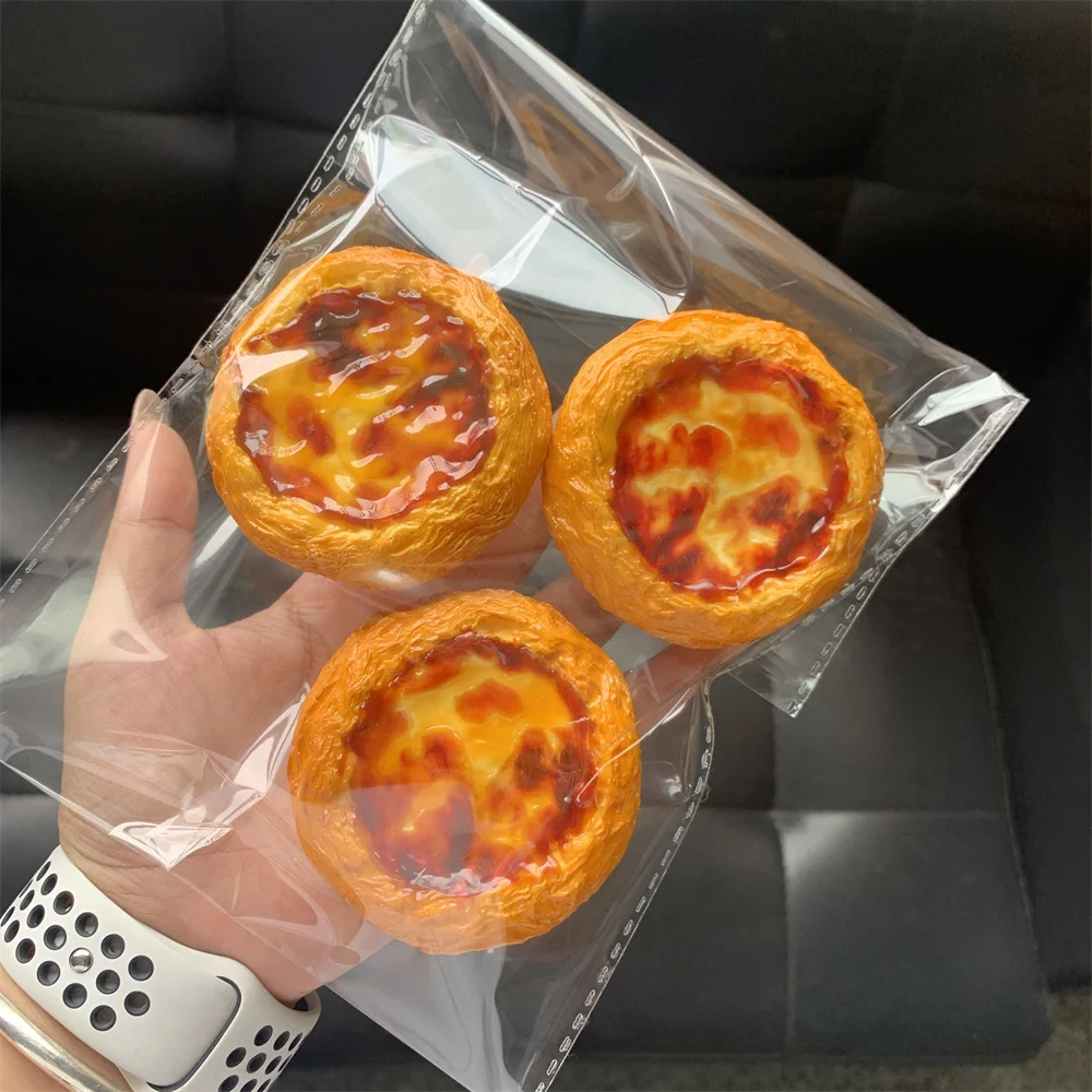 3pcs Home Handmade Baking Souvenir Activity Keychain DIY Assembly Food Play Fake Model Dim Doll Gold Macau Portuguese Egg Tart