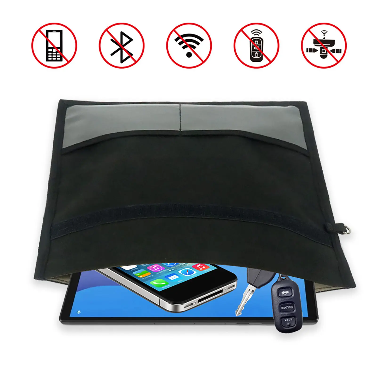 Faraday Bag Waterproof WiFi GPS RFID NFC EMF EMP Signal Blocking Anti-Theft Pouch For Phone Passport Car Keys Credit Cards