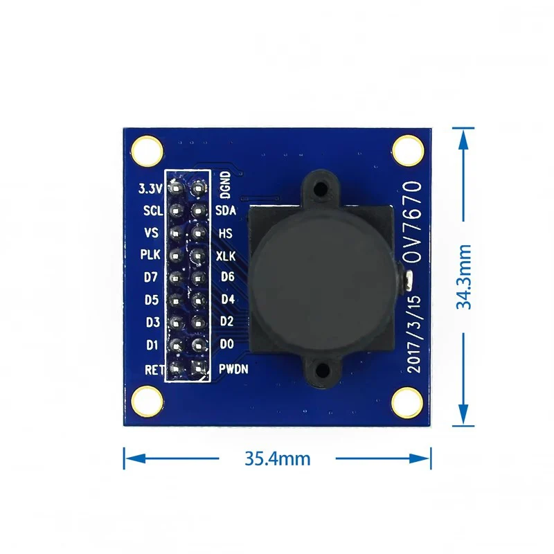 OV7670 camera module Supports VGA CIF auto exposure control display active size 640X480 for Arduino