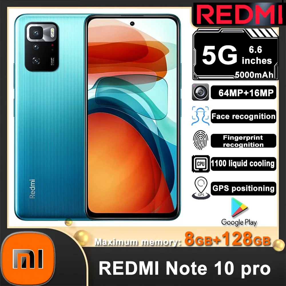 Original 5G Smartphone Xiaomi Redmi Note 10 Pro Global ROM Dimensity 1100 Octa Core 8GB+128GB 5000mAh 67W/NFC/GPS