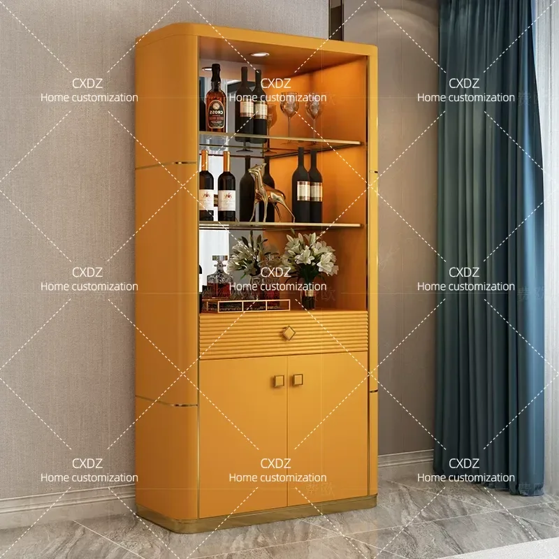 Light Luxury Wine Cabinet Wall Mounted Custom Dining Room Locker Italian Style Living Room Partition Hall Cabinet High End