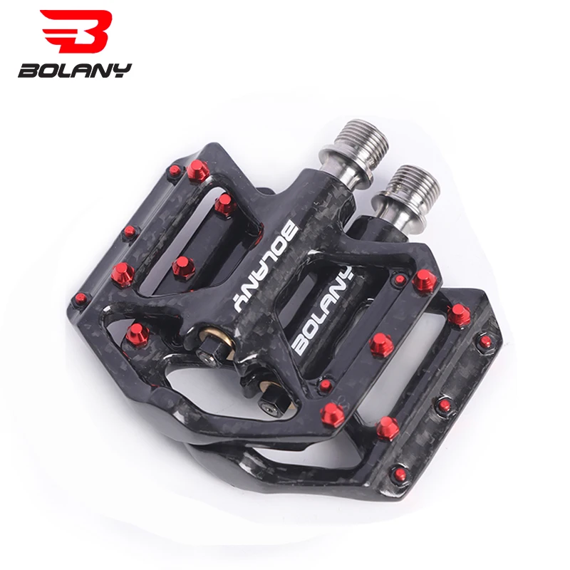 

Bolany Mountain Bike Carbon Fiber Pedals 3 Bearing Double-sided screws Ultralight road bike non-slip pedals Cycling Pedals