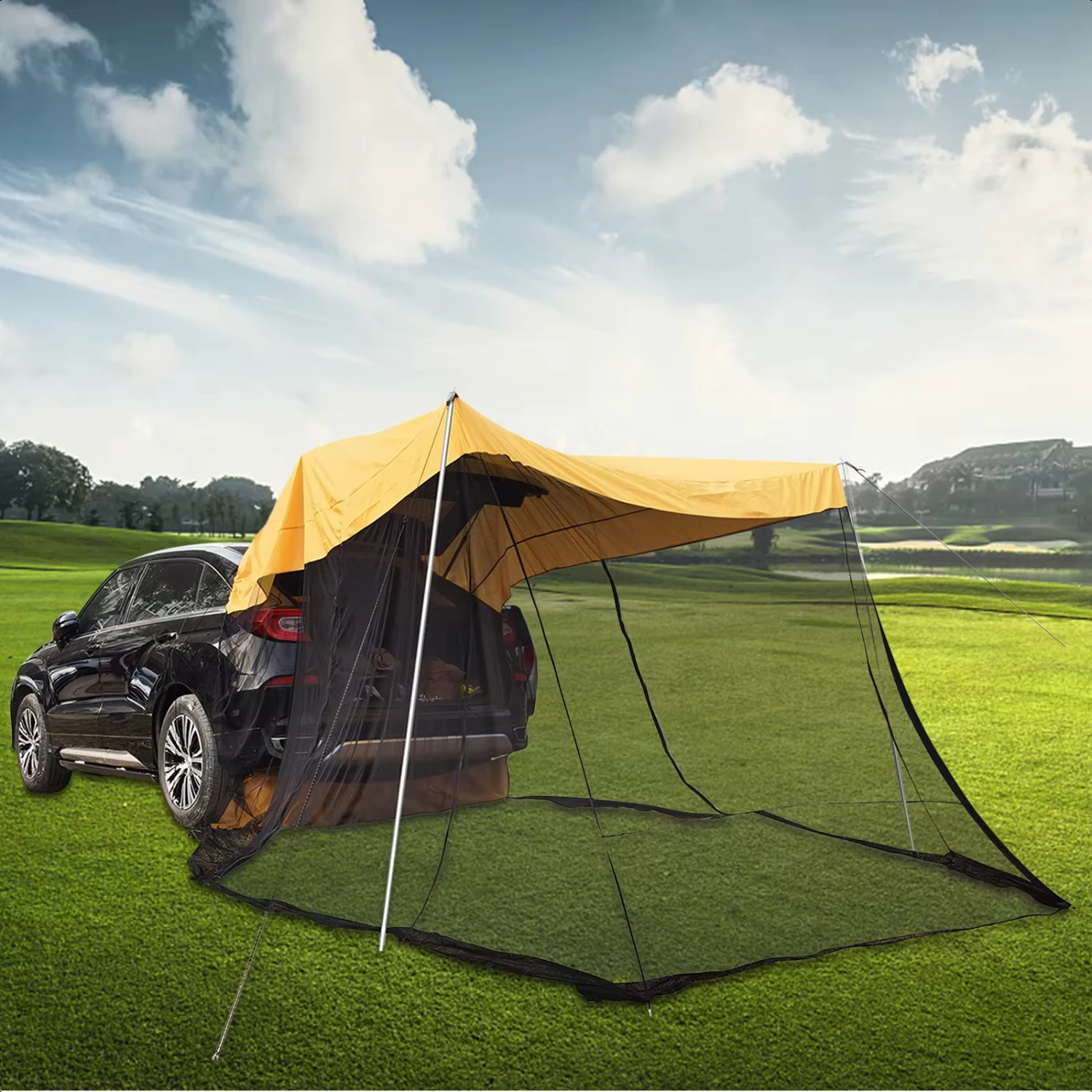 

New Portable Waterproof Roof Top Tent Car Canopy Camping Outdoor Travel Suitable CUVs SUVs etc 3-4 Person Sun Shelter