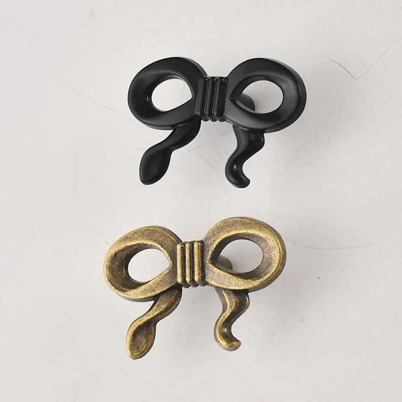 Bowknot Single Hole Handle Elegant French Style Pull Knob for Wardrobe Doors Drawers Cabinets Luxury Home Furniture Renovation