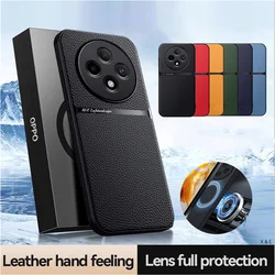 PU Leather Magnetic Case for OPPO Reno 12F 12FS Reno12 F FS Protective Cover Hard Back Shell Coque Fundas Capa