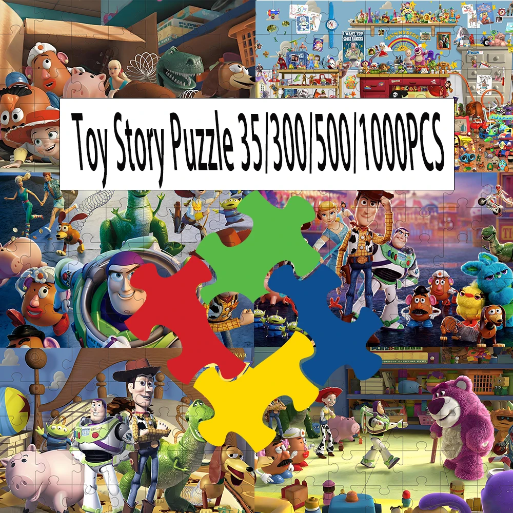 

35/300/500/1000pcs Pixar Toy Story puzzle, adult and children's educational toys, gifts, wooden puzzles