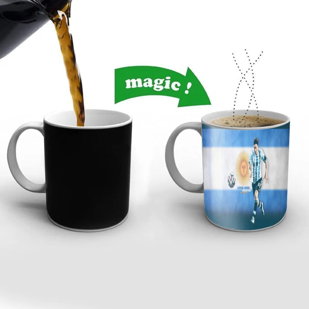 

M-Messi Football Star Color Changing Mug Magic Heat Sensitive Tea Cup Coffee Mug Gift Mug for Your Kids or Your Friends