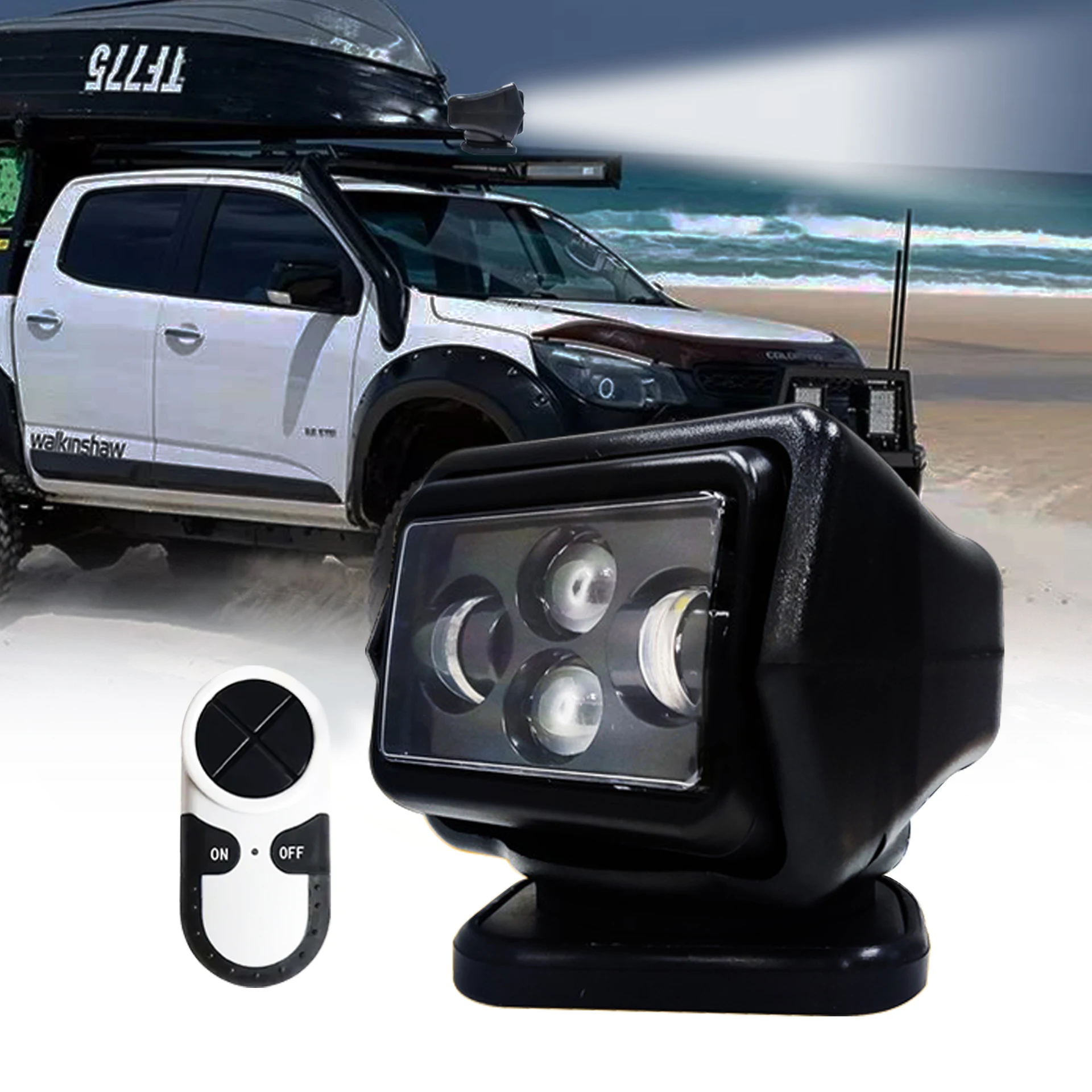 

Marine Boat Spotlight 360 Degree Remote Control Waterproof Halogen Searchlight for Truck Off Road Car Boat Marine Driving Light