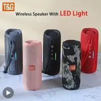 TG365 Portable Bluetooth Speaker Dual Bass LED Wireless Subwoofer Waterproof Outdoor Column Boombox FM AUX BT TF Music Player