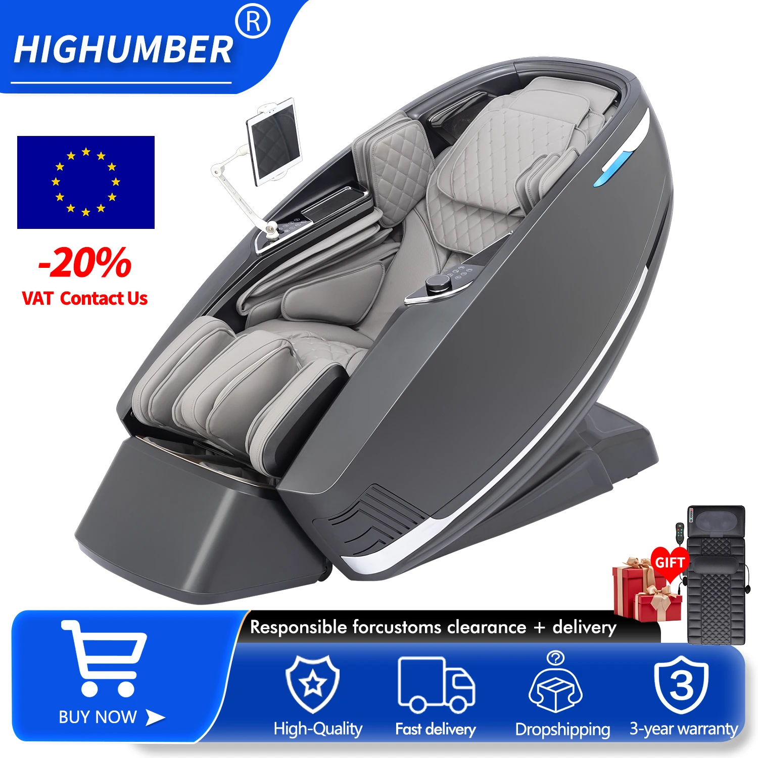 Fauteuil de massage professionnel 4D, chauffage par gravité zéro, pour tout le corps, 3D, intelligent, électrique, automatique, Bluetooth, pour la maison, garantie 3 ans