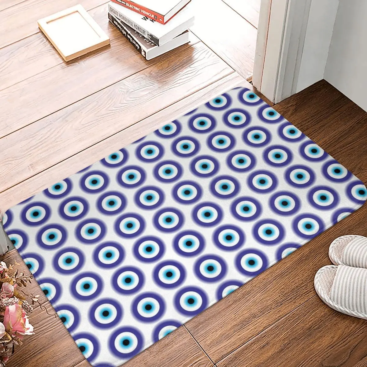 Radial Evil Eye Doormat Non-slip Super Absorbent Bathroom Floor Mats Home Entrance Rugs Kitchen Living Room Carpet Footpad