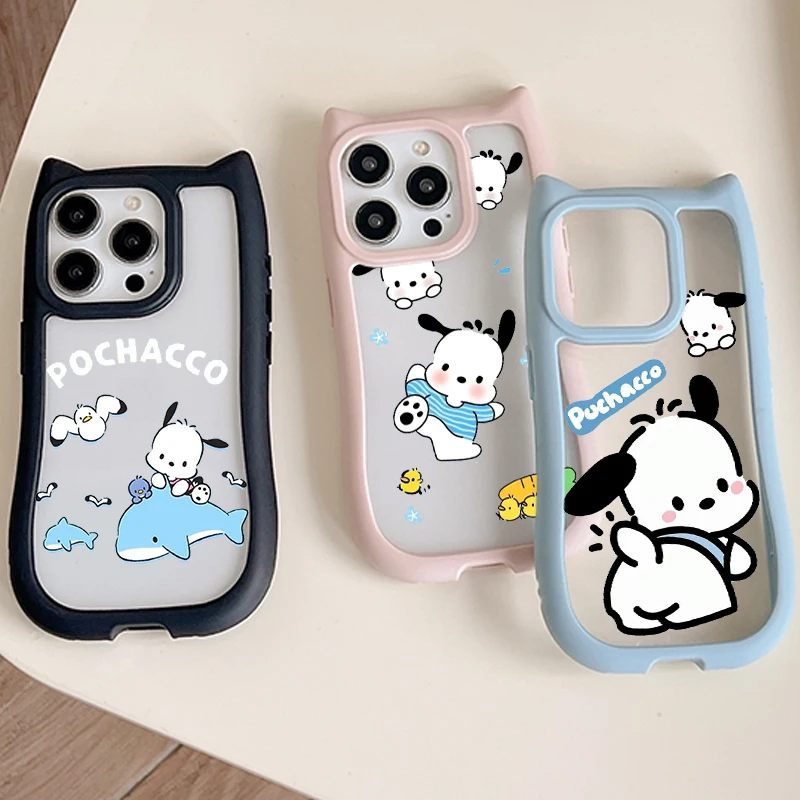 Pacha Dog Cute Cartoon For iPhone 15 14 13 12 11 Pro Max Plus Cute Soft Durable Cat Ears Phone Case