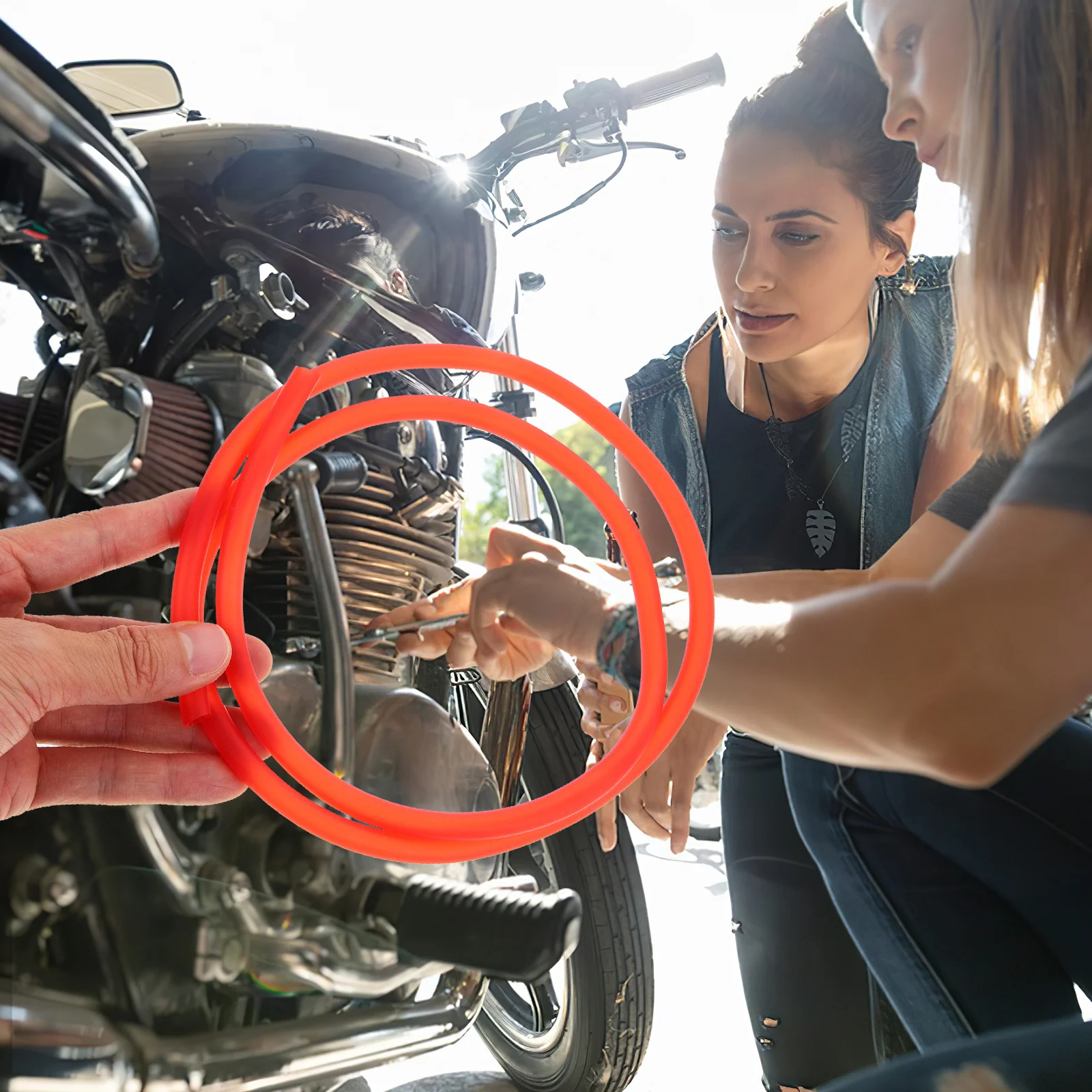 

Motorcycle Fuel Line Hose 6Ft Rubber Hose Universal Fit for Various Models Easy to Install Long Filter Line