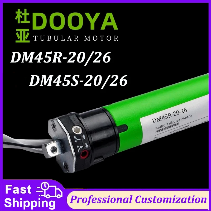 

Dooya Rolling Tubular Motor DM45R 20/26 3 Wire Rf433,DM45S 20/26 4 Wire Roller Shutter for Rolling Blinds/Canopy/Lift System
