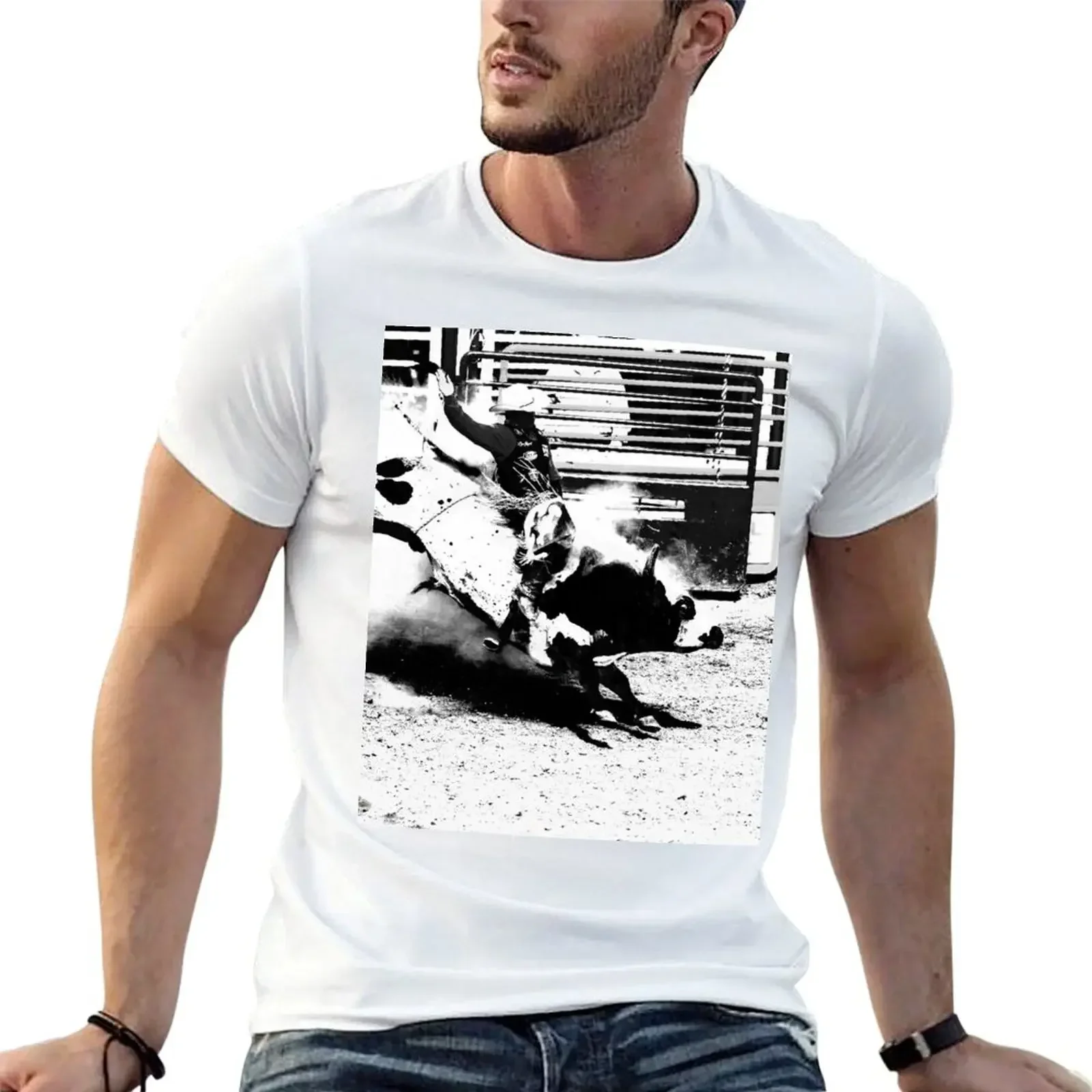 Bull Riding Champ T-Shirt customs graphic tee shirt summer clothes men clothes