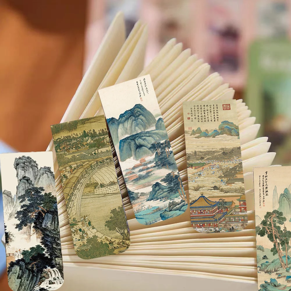 5 قطعة النمط الصيني القديم المرجعية المغناطيسية طلاء حبر المرجعية الجمالية صفحة الكتاب طالب القرطاسية القراءة الملحقات