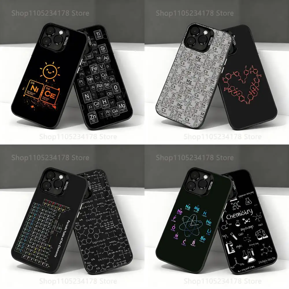 

Periodic Table Chemistry Phone Case For iPhone 17,16,15,14,13,12,11,Pro,Max,Plus,E,Air,Mini Anti Fall Black Bumper