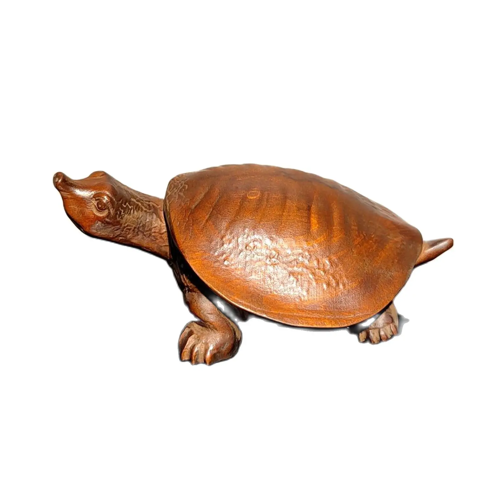 wooden Carved wood carving longevity Turtle small statue Home decoration decor souvenir amusing
