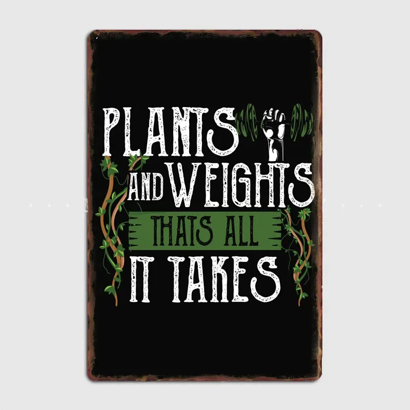 Vegetarian Vegan Food Modern Aesthetic Metal Plaque With Food Poster Decoration For Room Or Bar