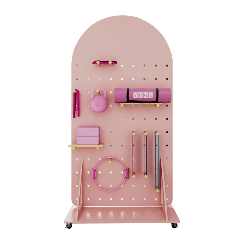 Storage hole board solid wood removable yoga dumbbell floor rack