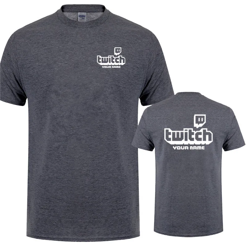 Twitch TV Custom Your Name T Shirt Summer Men Cotton Short Sleeve Personalised Twitch Gaming T-shirts Mans Gift Tees LH-516