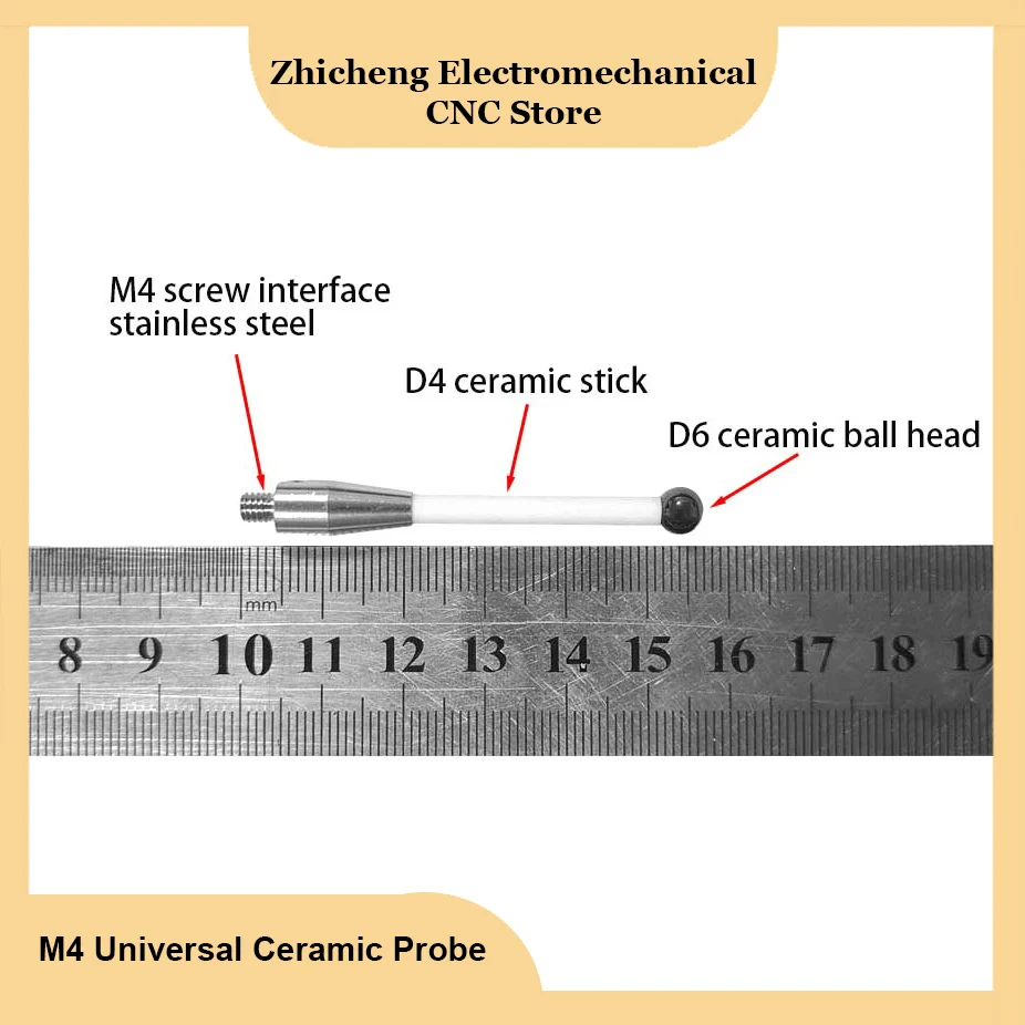 NEW Ceramic Head 6.0mm M4 Universal Ceramic Probe replace Renishaw Three-coordinate Ceramic Rod ruby Stylus Probe M4-C570