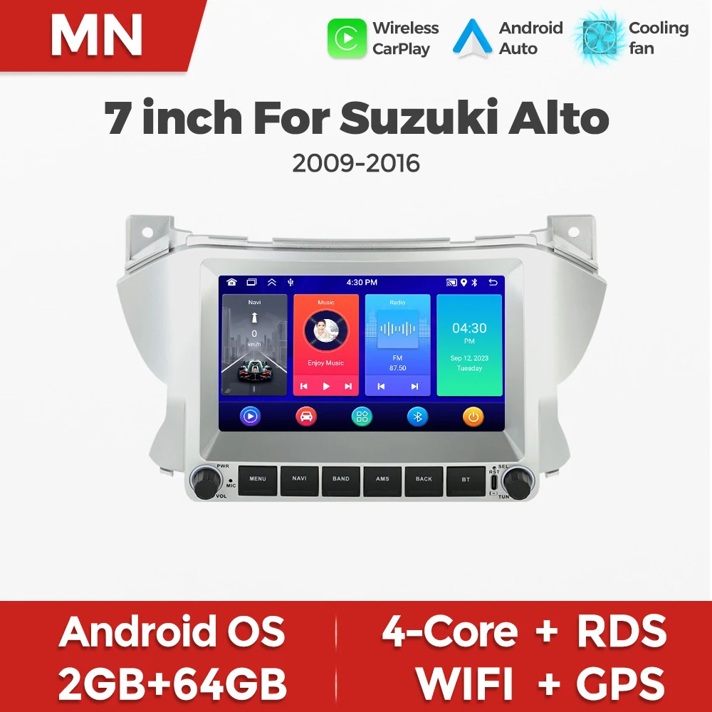 NaviFly 7Inch Autoradio For Suzuki Alto 2009-2016 Wireless CarPlay Android Auto WIFI SWC Support Reversing Video Car Navigation