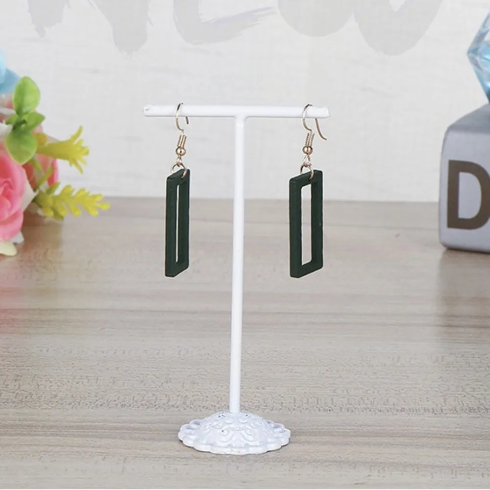 3Pcs/Set T-Shaped Earrings Display Stand Hanging Plated Jewelry Display Holder Metal Ornament Necklace Organizer Rack Earring