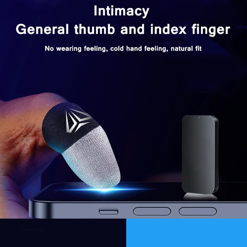 1/2 Pair Durable Slim Fingertip Gloves for Touch Screen Auto Rebound Mobile Game Accessories Sweatproof Finger Sleeve with Box