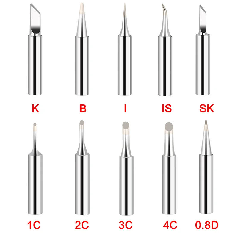 Puntas de soldador 900M-T Serie K/SK/B/I/IS/1C/2C/3C/4C/2.4D/3.2D, accesorios para herramientas de soldadura sin plomo, 5 unidades/juego