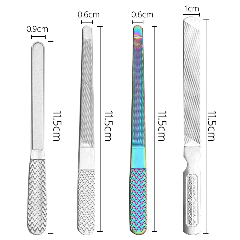 네일 파일 내구성 있는 스테인리스 스틸 전문가용 양면 네일 샌딩 그라인딩 버퍼 매니큐어 페디큐어 스크럽 네일 아트 도구