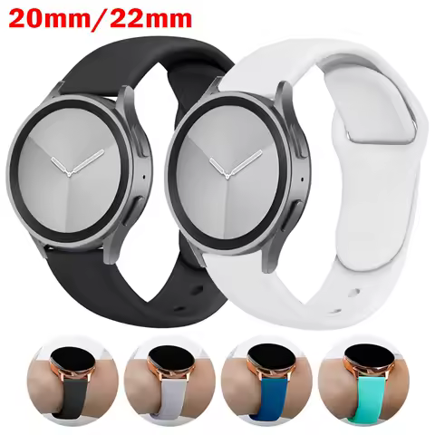20mm 22mm strap For Samsung Galaxy watch 4/5/5 pro/Classic 42/46mm/Active 2/Gear S3 Waterproof soft Silicone smartwatch bracelet