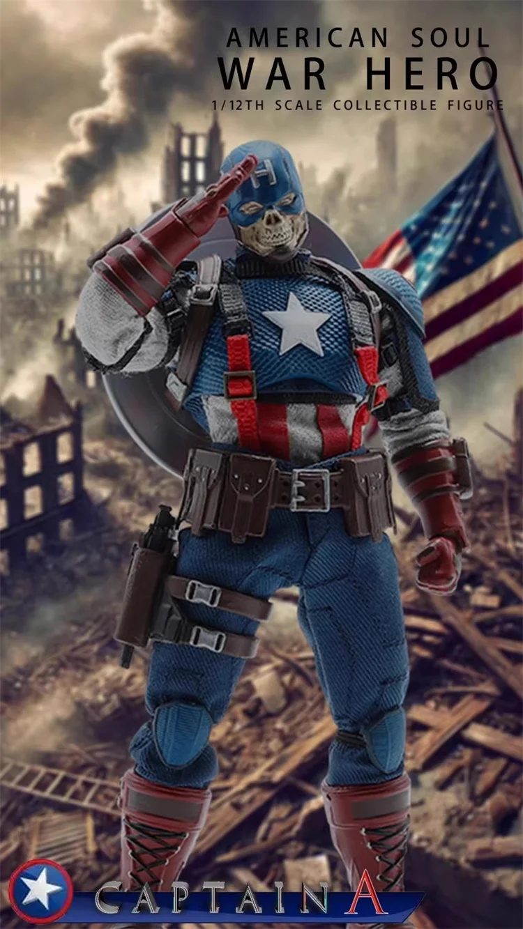 Originele Vreugde Man Speelgoed Oorlog Hero Captain American Soul Action Figure 1/12 Schaal Collectible JMToys JM003 Kid Speelgoed Verjaardagscadeau