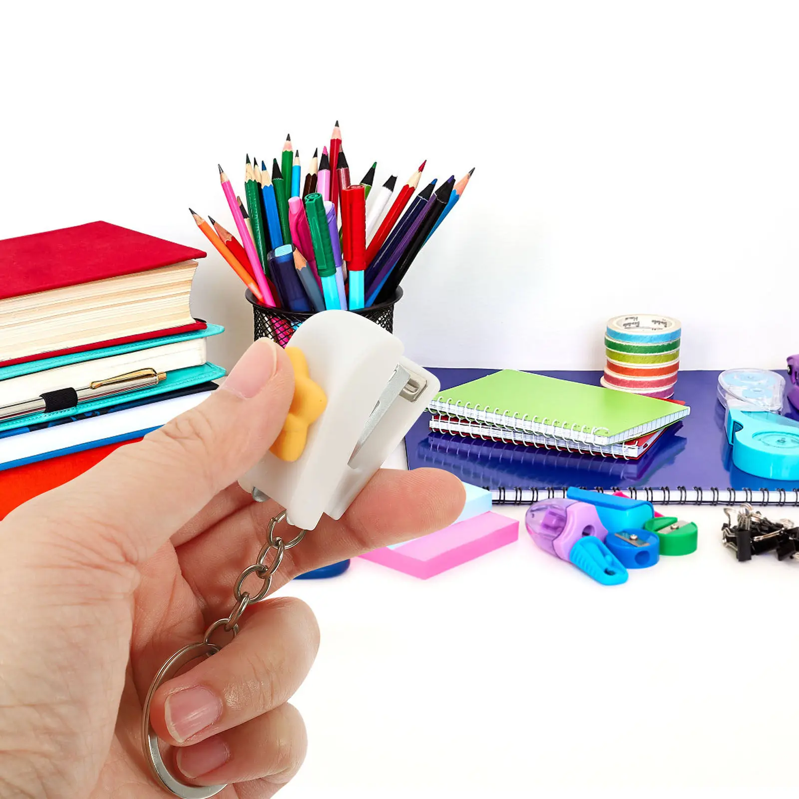 1Set Mini Stapler Lightweight Compact Office Stapler for School Home Desk Multi-Function Stable Stapling Performance