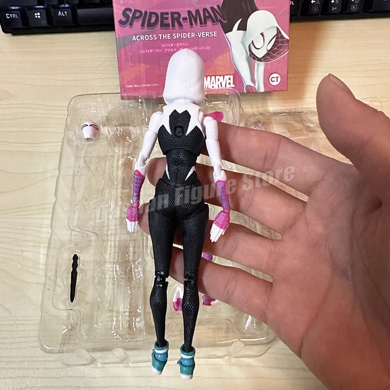 15cm SHF Miles morales gwen STACY ตุ๊กตาขยับแขนขาได้ PVC เคลื่อนย้ายได้ของสะสมข้ามแมงมุม-บทกวีโมเดลซูเปอร์ฮีโร่ของเล่นของขวัญของเด็ก