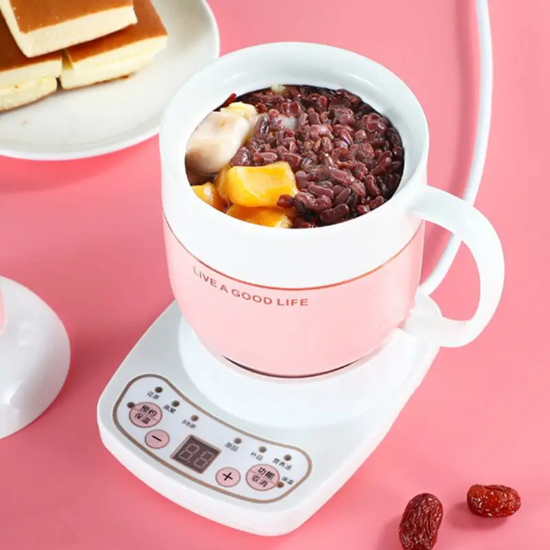 0.6L pentola per la conservazione della salute bollitore elettrico in ceramica teiera multifunzionale tazza per stufato tenere in caldo fornello lento zuppa Dessert Simmer