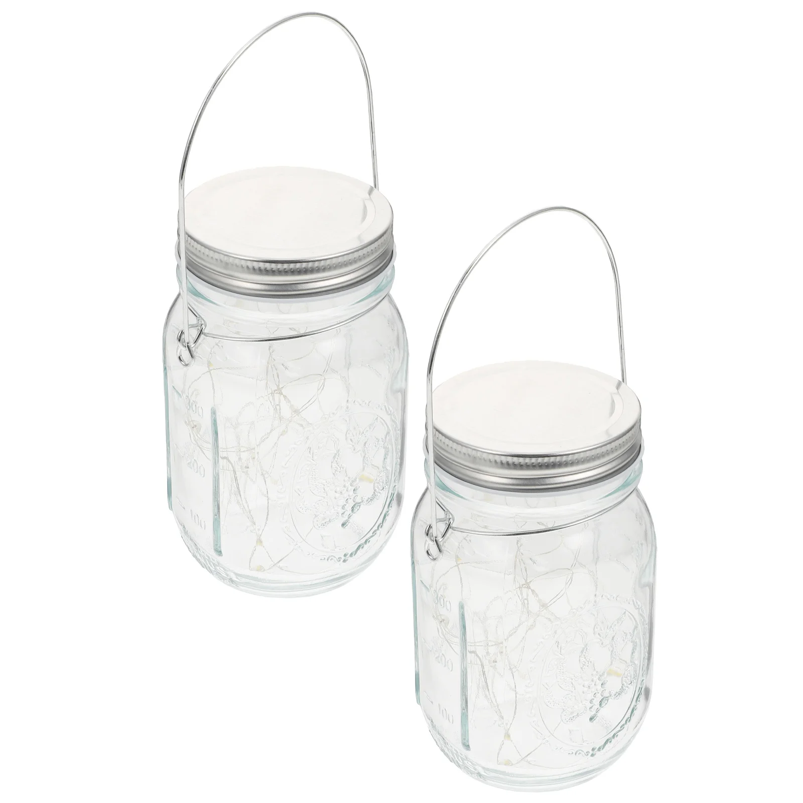 2 قطعة ميسون جرة ضوء الزجاج الزخرفية زجاجة معلقة مصباح ساحة حديقة مصابيح خارجية ديكور جرة ضوء أضواء زجاجة معلقة