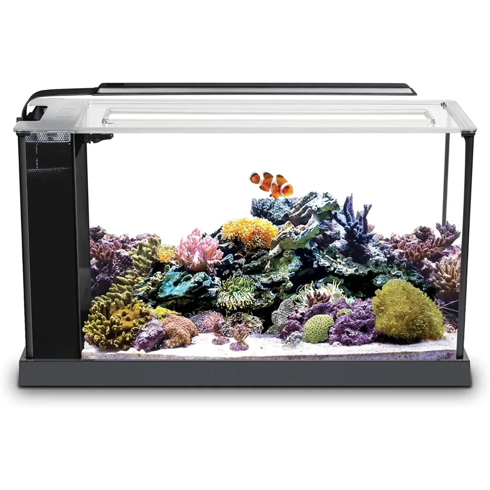 Sea Evo V Saltwater Fish Tank Aquarium Kit, Black, 5 gal