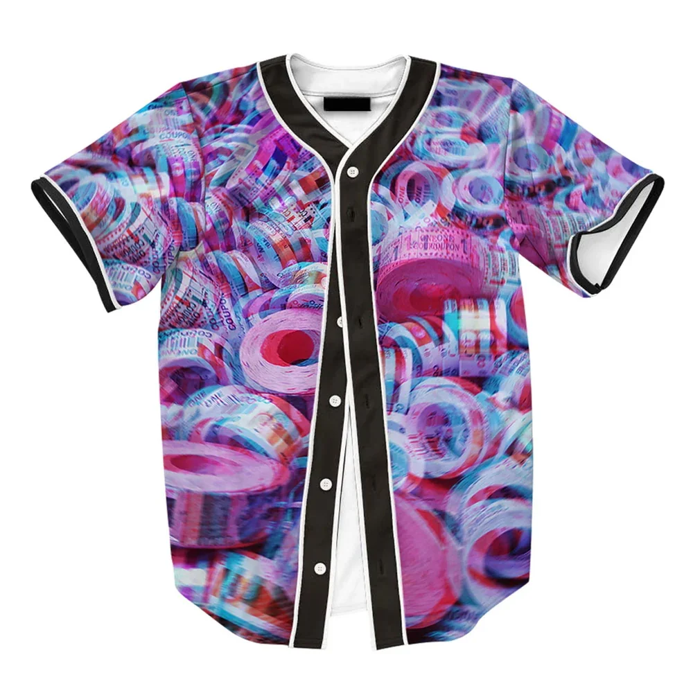 Camisa manga curta Baseball, estilo personalizado Moda Compras, férias British Travel Top, temperamento, MB27