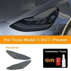 For Tesla Model 3 X Y S Car Headlight Tint Smoke Black Protective Film Protection Transparent TPU Sticker Accessories Styling