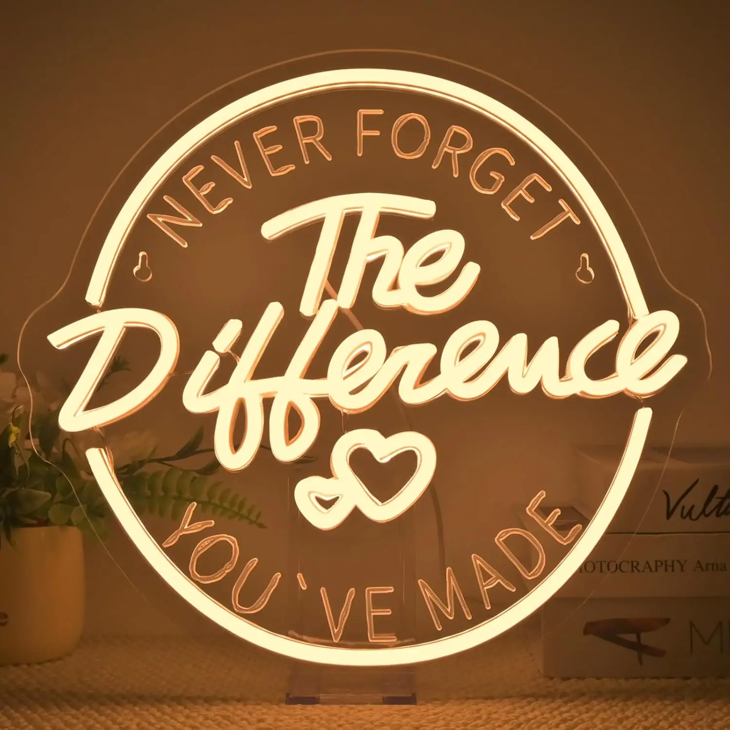 

Никогда не забывайте разницу, вы сделанная неоновая вывеска, USB светодиодный неоновый свет с регулируемой яркостью для домашней вечеринки, офиса, церемоний на пенсию, декор