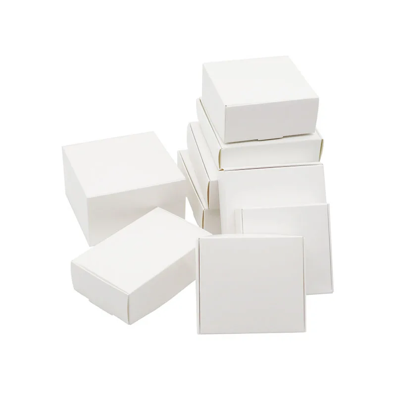 10pcs Multi Size Cute Square Kraft Packaging Box Wedding Party Favor Supplies Handmade Soap Chocolate Candy Gift Box