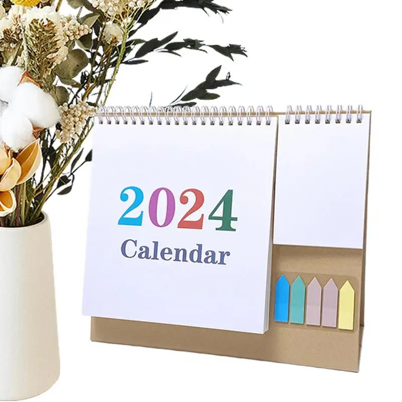 

Multifunctional Desk Calendar 2024 Tabletop Calendar Standing Desk Calendar Decorative Standing Ornament For Home Office