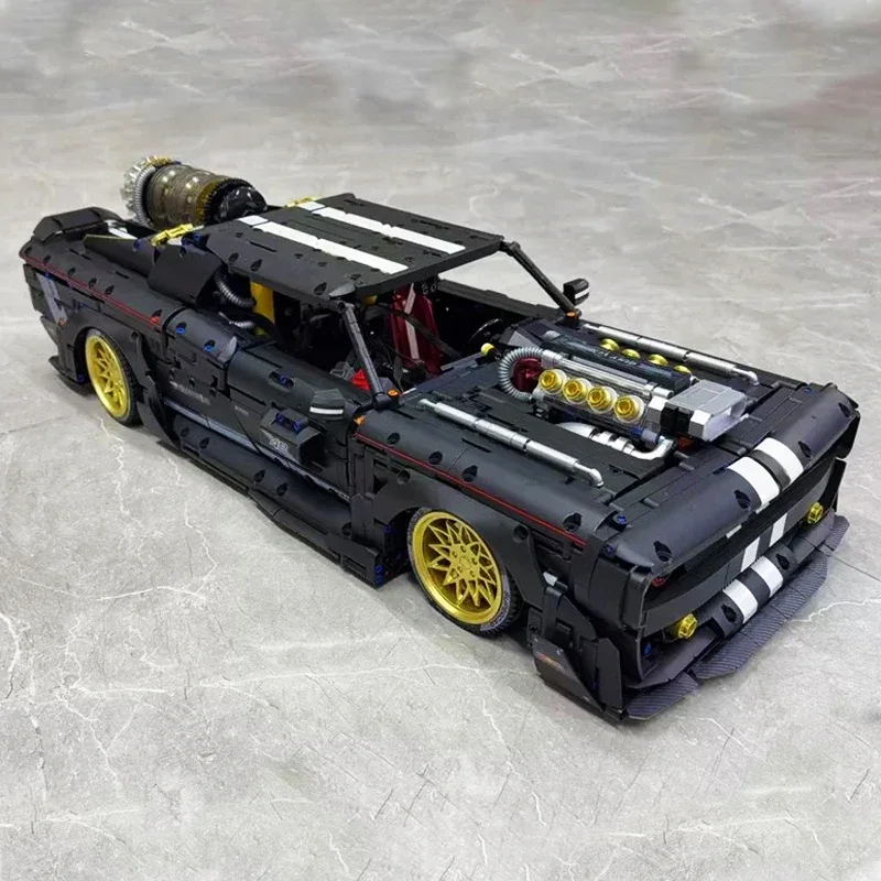 High-Tech City Mustang Sport Car Building Block Technical Remote Control Speed Racing Vehicle Model Bricks Toys For Kid Gift MOC