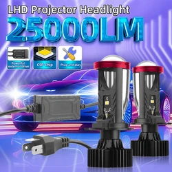 H4 obiektyw LED projektora Mini H4 LED obiektywy żarówki rozświetlające do samochodu CSP Chip lewostronny Canbus Turbo wentylator lampa światła samochodowe LHD 12V